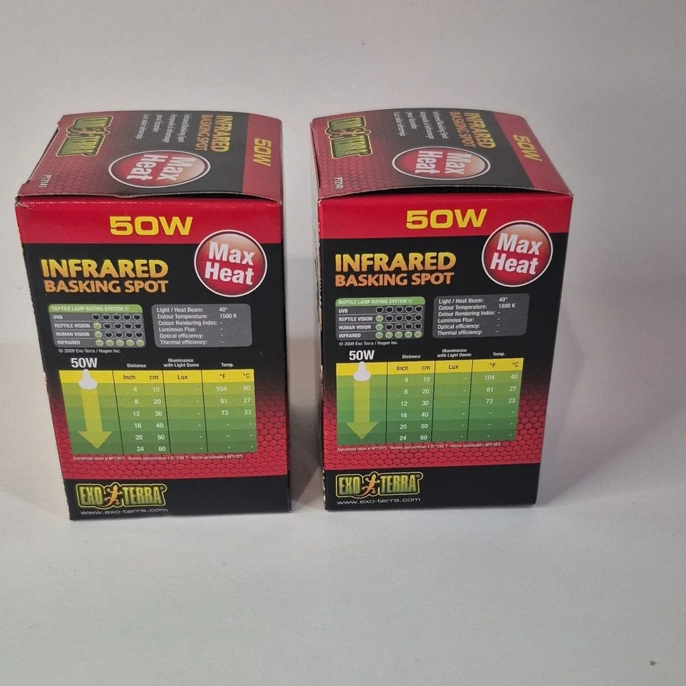Exo Terra Infrared Basking Spot 50W PT2141 Max Heat Lamp for Reptiles